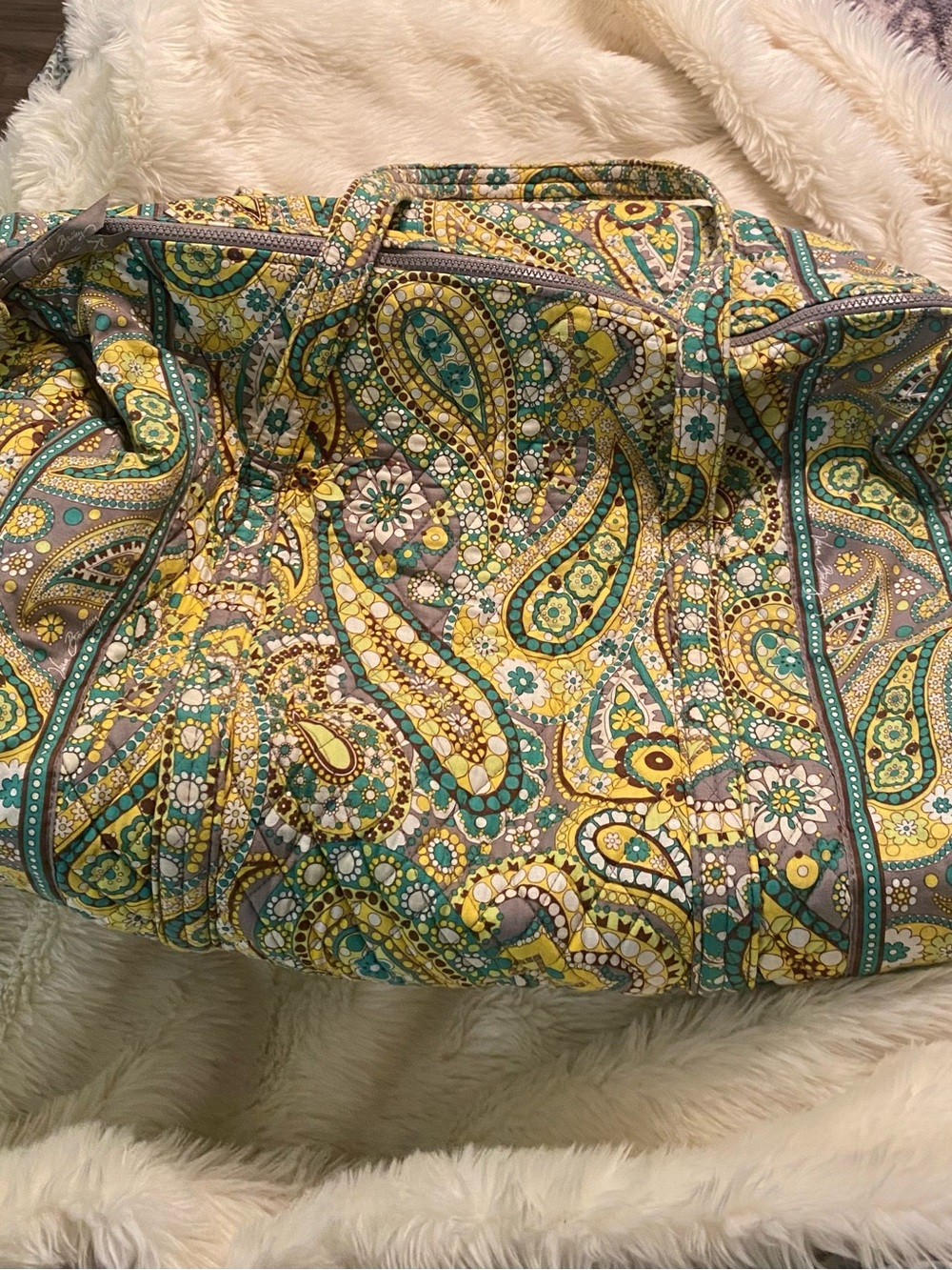 Vera Bradley Lemon Parfait large duffel bag
